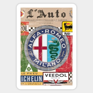 Alfa Romeo Vintage Poster L'Auto Distressed type 2 Sticker